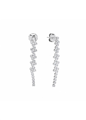 Claire crystal short studs Silver Clear Pico